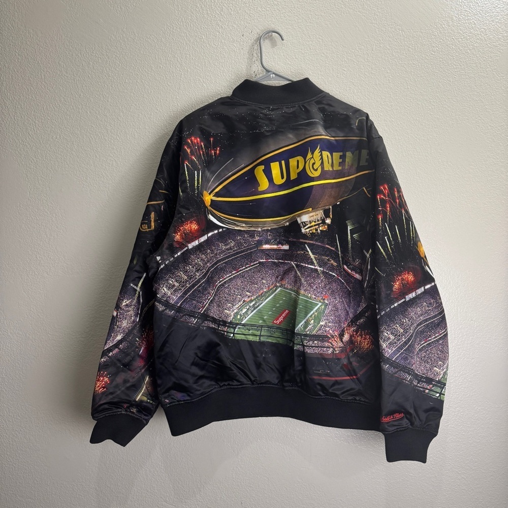 Supreme Mitchell & Ness Stadium Satin Varsity Jacket Size XL - Picture 4 of 9